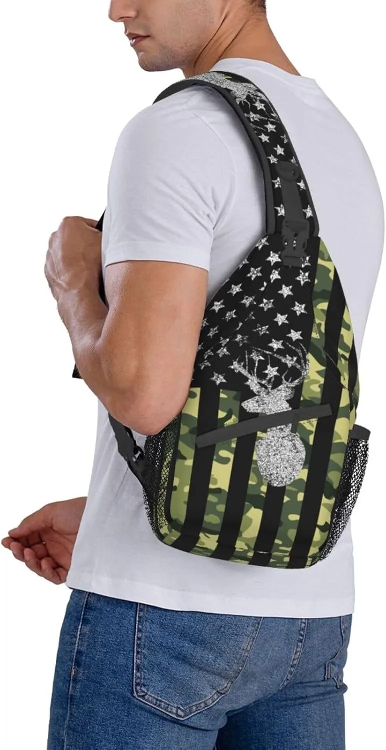 Vintage Elephant Sling Backpack Unisex Crossbody Chest Bag Shoulder Chest Bag For Women Men Hiking Travel