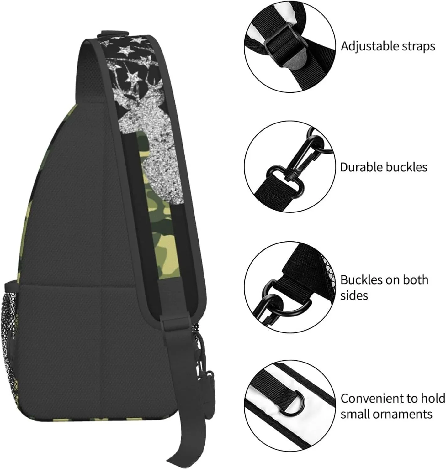 Vintage Elephant Sling Backpack Unisex Crossbody Chest Bag Shoulder Chest Bag For Women Men Hiking Travel