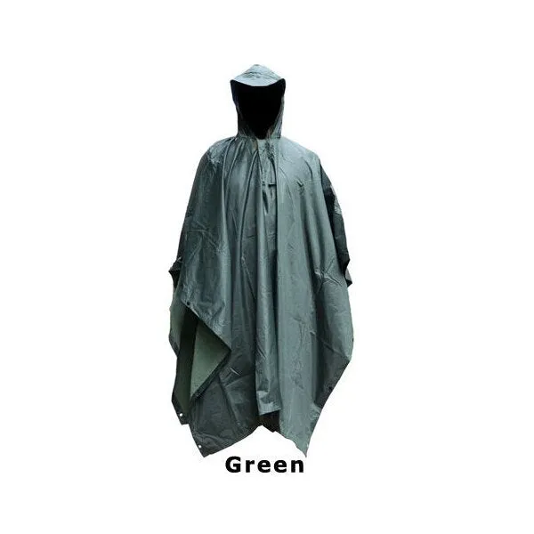 Waterproof Camouflage Rain Poncho & Sun Shelter Tarp for Hammock, Camping Tent, Awning, Canopy, Ground Sheet
