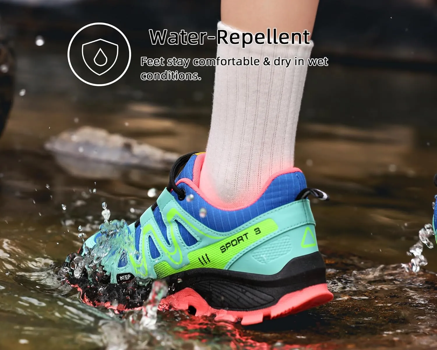 Waterproof Hiking Shoes Women Casual Lace-Up Non-Slip Lightweight Comfortable Running Tennis Fashion Sneakers for Women Walking Trekking Outdoor Shoes