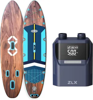ZLX 11'635" Super Wide Inflatable Stand Up Paddle Board with 50PSI Paddle Board Pump